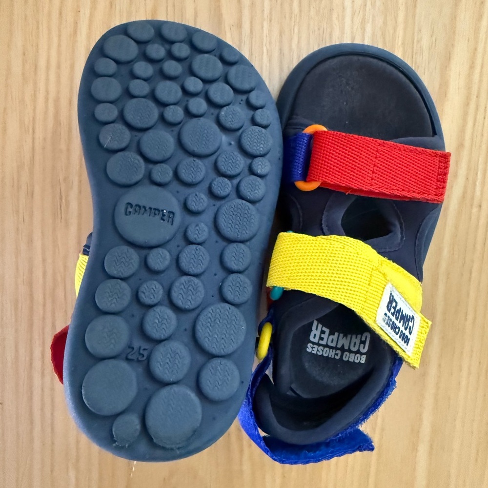Camper Kids' Sandals with Red, Yellow, and Blue Straps